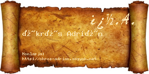 Ökrös Adrián névjegykártya